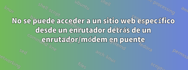 No se puede acceder a un sitio web específico desde un enrutador detrás de un enrutador/módem en puente