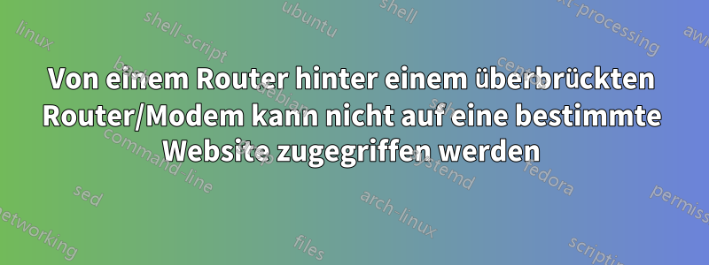 Von einem Router hinter einem überbrückten Router/Modem kann nicht auf eine bestimmte Website zugegriffen werden