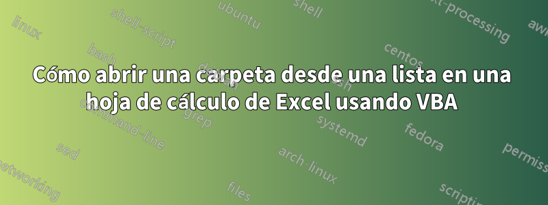 Cómo abrir una carpeta desde una lista en una hoja de cálculo de Excel usando VBA