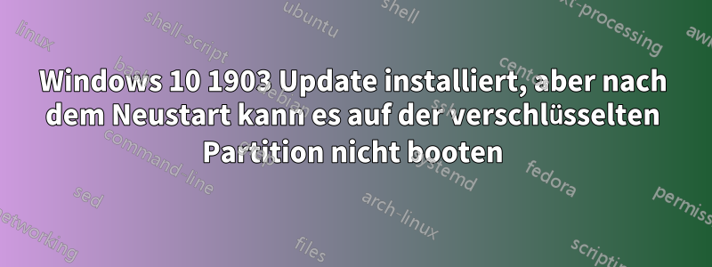 Windows 10 1903 Update installiert, aber nach dem Neustart kann es auf der verschlüsselten Partition nicht booten