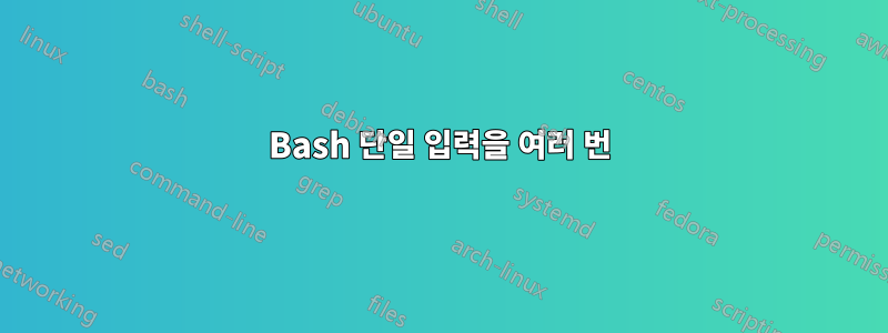 Bash 단일 입력을 여러 번