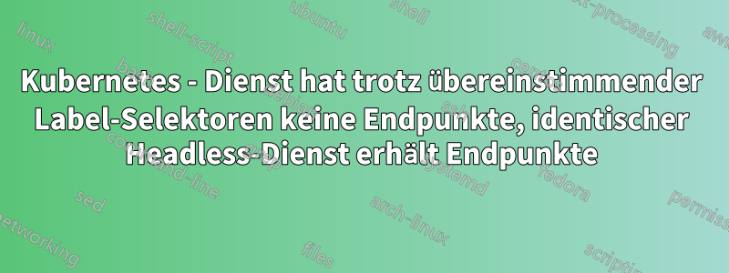 Kubernetes - Dienst hat trotz übereinstimmender Label-Selektoren keine Endpunkte, identischer Headless-Dienst erhält Endpunkte