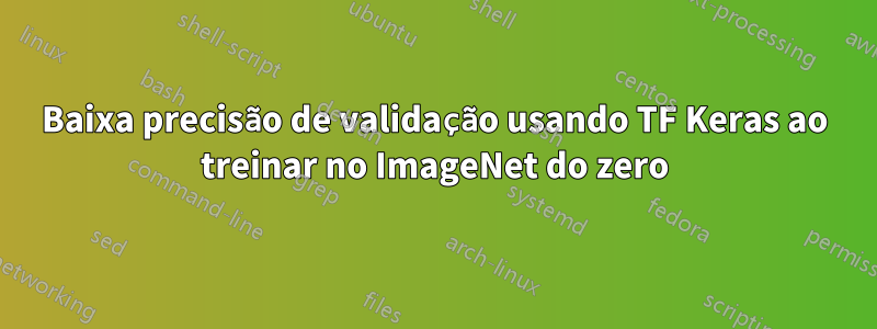 Baixa precisão de validação usando TF Keras ao treinar no ImageNet do zero