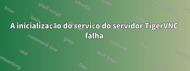 A inicialização do serviço do servidor TigerVNC falha