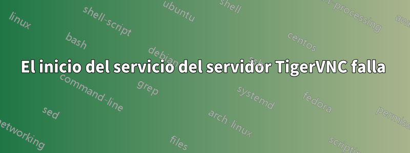 El inicio del servicio del servidor TigerVNC falla