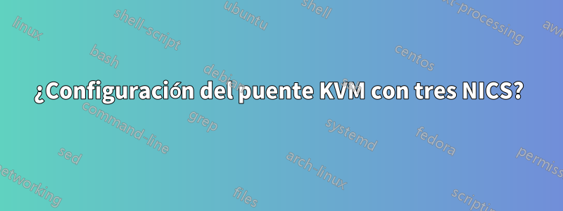 ¿Configuración del puente KVM con tres NICS?