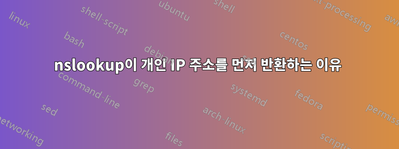 nslookup이 개인 IP 주소를 먼저 반환하는 이유