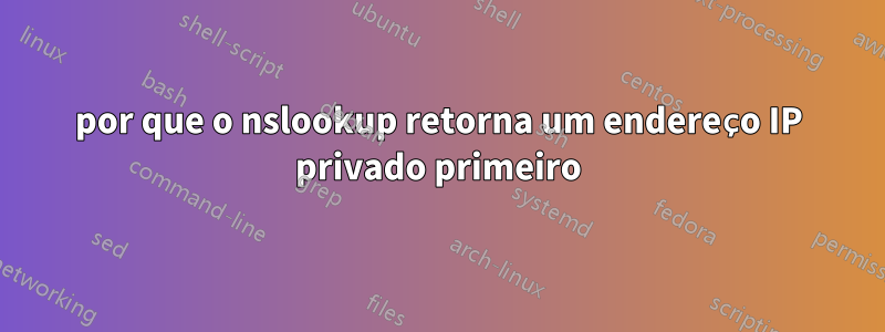 por que o nslookup retorna um endereço IP privado primeiro