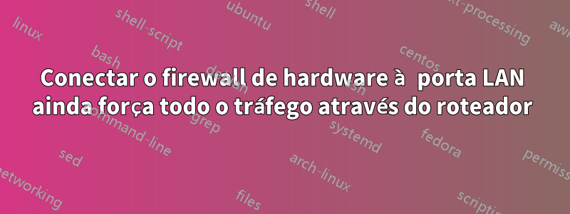 Conectar o firewall de hardware à porta LAN ainda força todo o tráfego através do roteador