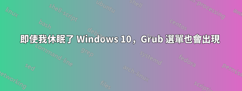 即使我休眠了 Windows 10，Grub 選單也會出現