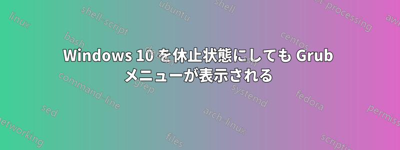 Windows 10 を休止状態にしても Grub メニューが表示される