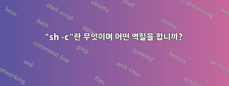 "sh -c"란 무엇이며 어떤 역할을 합니까?