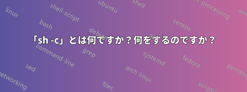 「sh -c」とは何ですか？何をするのですか？