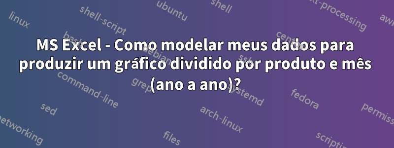 MS Excel - Como modelar meus dados para produzir um gráfico dividido por produto e mês (ano a ano)?