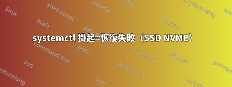 systemctl 掛起=恢復失敗（SSD NVME）