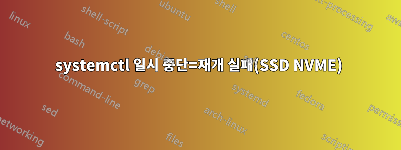 systemctl 일시 중단=재개 실패(SSD NVME)