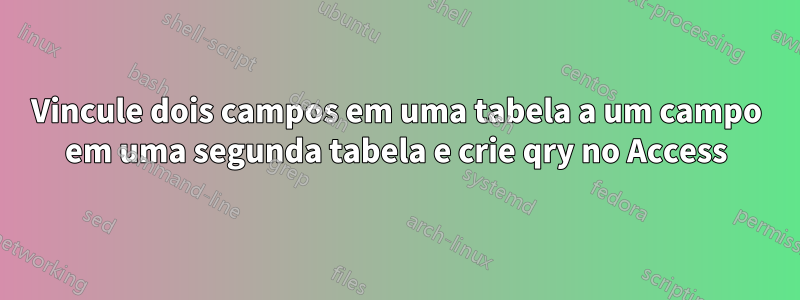 Vincule dois campos em uma tabela a um campo em uma segunda tabela e crie qry no Access