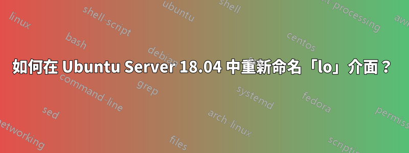 如何在 Ubuntu Server 18.04 中重新命名「lo」介面？