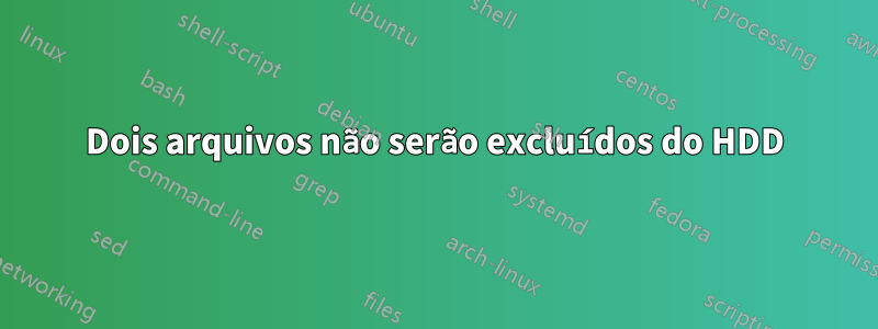 Dois arquivos não serão excluídos do HDD