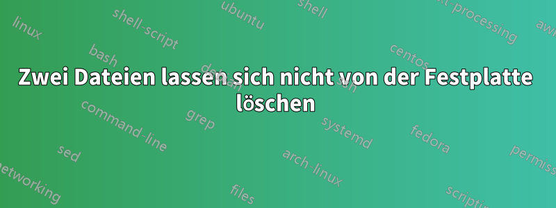 Zwei Dateien lassen sich nicht von der Festplatte löschen