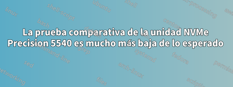 La prueba comparativa de la unidad NVMe Precision 5540 es mucho más baja de lo esperado