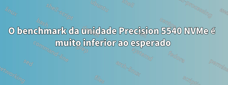 O benchmark da unidade Precision 5540 NVMe é muito inferior ao esperado