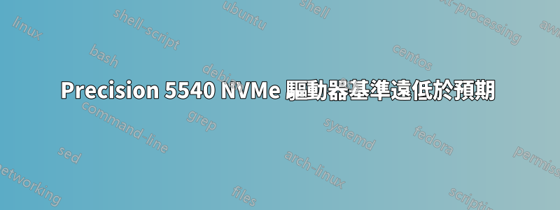 Precision 5540 NVMe 驅動器基準遠低於預期