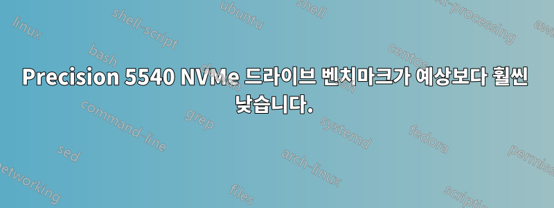 Precision 5540 NVMe 드라이브 벤치마크가 예상보다 훨씬 낮습니다.