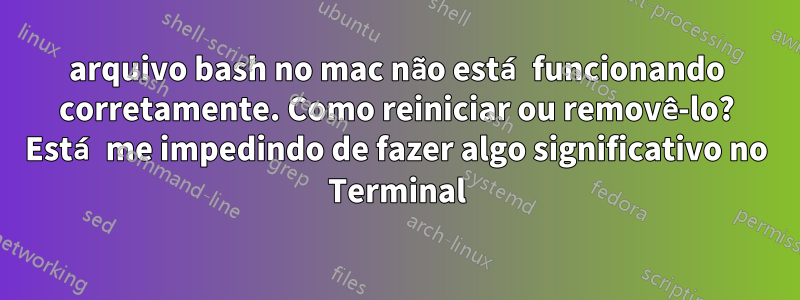 arquivo bash no mac não está funcionando corretamente. Como reiniciar ou removê-lo? Está me impedindo de fazer algo significativo no Terminal