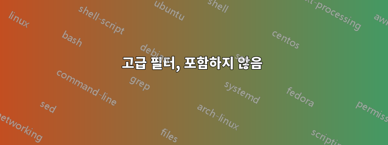 고급 필터, 포함하지 않음