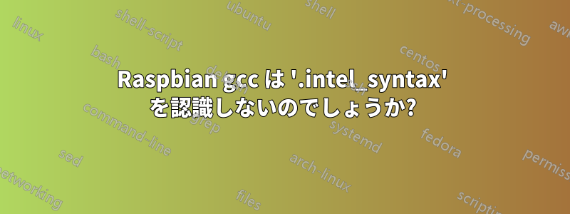 Raspbian gcc は '.intel_syntax' を認識しないのでしょうか?