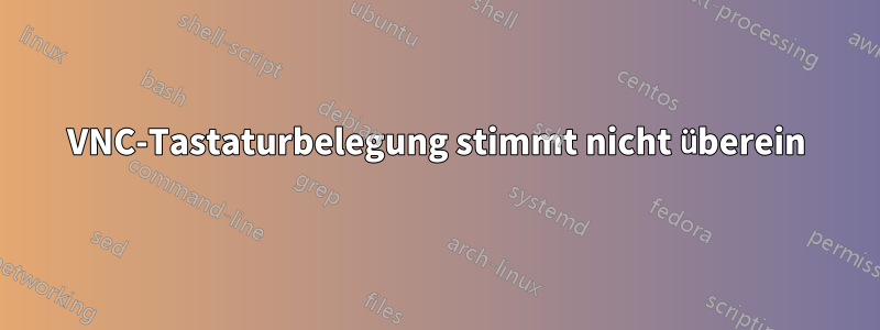 VNC-Tastaturbelegung stimmt nicht überein