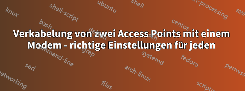 Verkabelung von zwei Access Points mit einem Modem - richtige Einstellungen für jeden