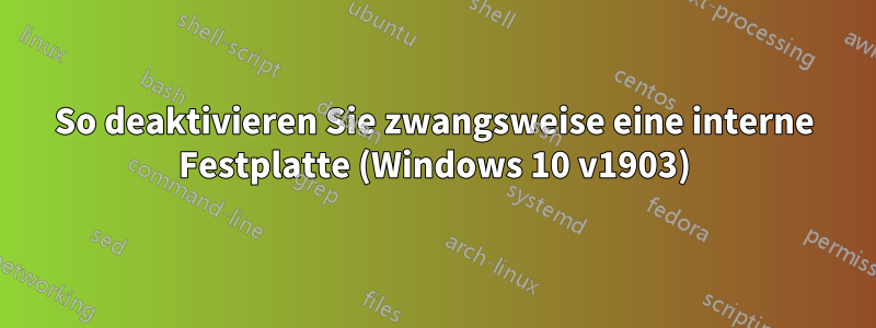 So deaktivieren Sie zwangsweise eine interne Festplatte (Windows 10 v1903)