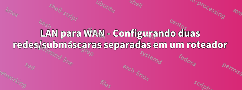 LAN para WAN - Configurando duas redes/submáscaras separadas em um roteador