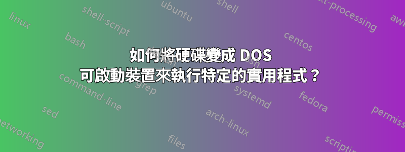 如何將硬碟變成 DOS 可啟動裝置來執行特定的實用程式？