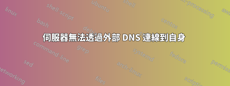 伺服器無法透過外部 DNS 連線到自身