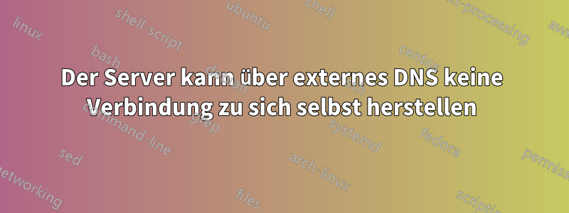 Der Server kann über externes DNS keine Verbindung zu sich selbst herstellen