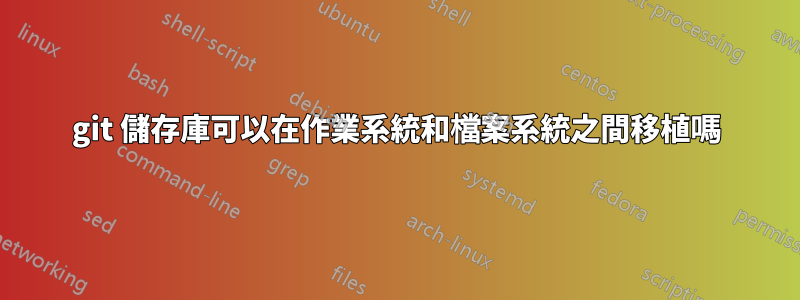 git 儲存庫可以在作業系統和檔案系統之間移植嗎