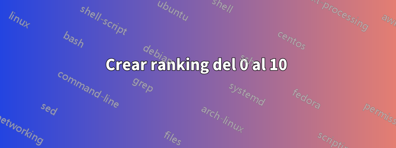 Crear ranking del 0 al 10