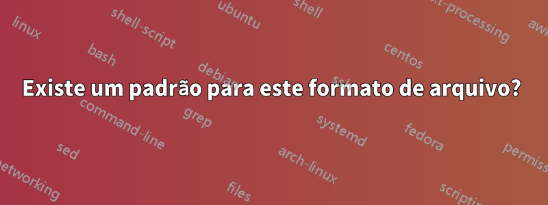 Existe um padrão para este formato de arquivo?