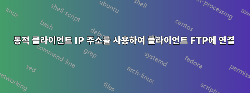 동적 클라이언트 IP 주소를 사용하여 클라이언트 FTP에 연결