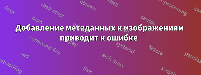 Добавление метаданных к изображениям приводит к ошибке 