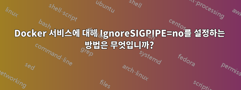 Docker 서비스에 대해 IgnoreSIGPIPE=no를 설정하는 방법은 무엇입니까?