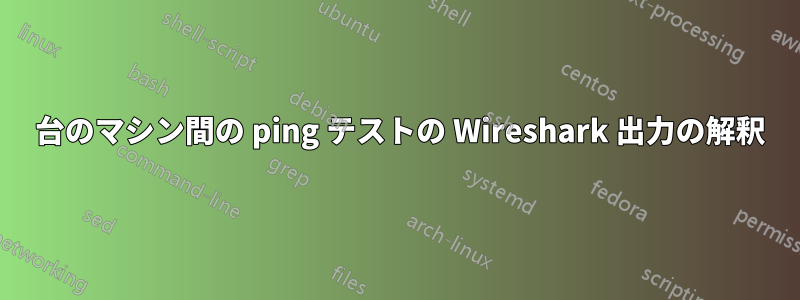 2 台のマシン間の ping テストの Wireshark 出力の解釈