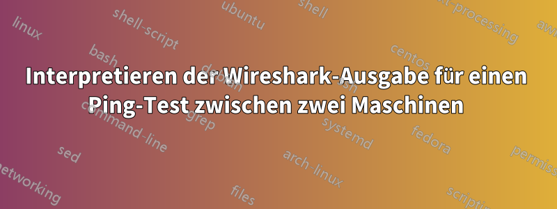 Interpretieren der Wireshark-Ausgabe für einen Ping-Test zwischen zwei Maschinen