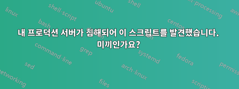 내 프로덕션 서버가 침해되어 이 스크립트를 발견했습니다. 미끼인가요?