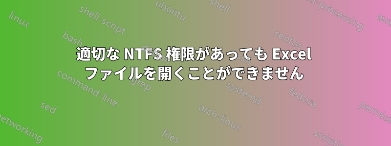 適切な NTFS 権限があっても Excel ファイルを開くことができません