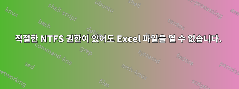 적절한 NTFS 권한이 있어도 Excel 파일을 열 수 없습니다.