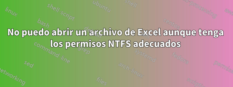 No puedo abrir un archivo de Excel aunque tenga los permisos NTFS adecuados